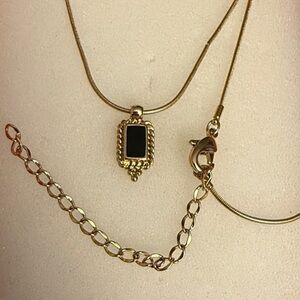 Gold and Black Mini  Pendant Necklace
